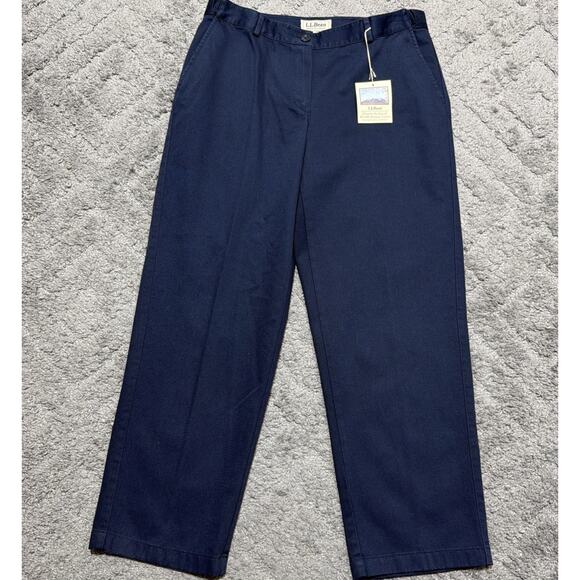 L.L. Bean Pants - LL BEAN Women 10 Pet Blue Indigo Favorite Fit Chino Pants Wrinkle Resistant NWT